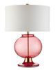 Currey & Company Jocasta Clear Red/Brass Table Lamp-1