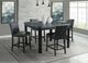 Elements International Francesca 5-Piece Black Square Counter Height Dining Set-1