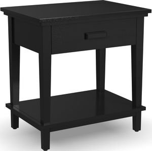 front view of the homestyles® Oak Park Black Open Nightstand