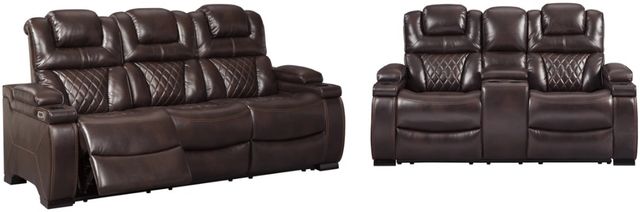 Signature Design by Ashley® Warnerton 2-Piece Chocolate Living Room Set with Power Reclining Sofa-0