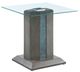 Mazin Furniture Spectra Glass Top End Table with Gray Base with LED-0