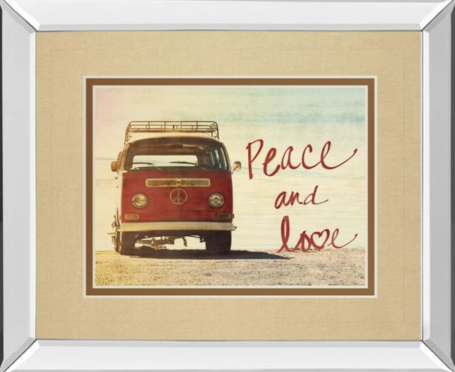 Classy Art Peace and Love by Gail Peck Mirror Framed Wall Art-0