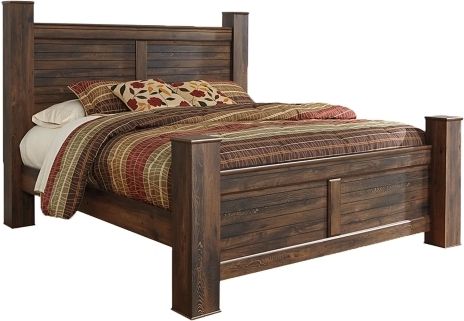 Signature Design by Ashley® Quinden 6-Piece Dark Brown King Poster Bed Set-1