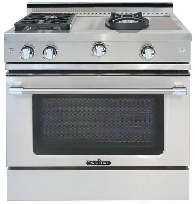 Capital Cooking™ Classic Chef 36" Stainless Steel Sealed Burner Pro-Style Gas Range with Open Wok Burner-0