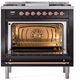 Ilve® Nostalgie II Series 36" Glossy Black Pro Style Dual Fuel Range-1