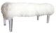 A & B Home Mongolian Clear/White Fur Bench-0