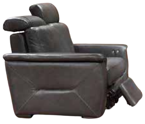 Fornirama 3782 Black Reclining Loveseat with Adjustable Headrest-0