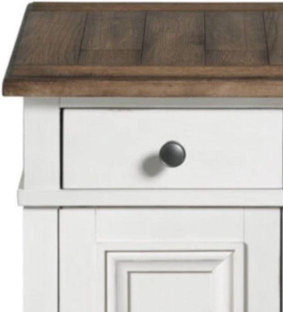 Intercon Drake French Oak 22" Chairside Table with Rustic Gray Base-2