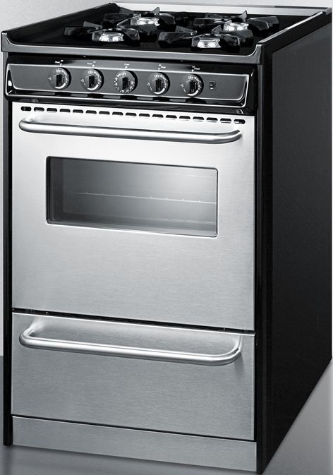 Summit® 24" Stainless Steel Open Burner Freestanding Gas Range-2