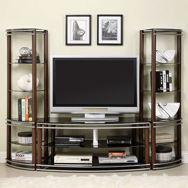 Furniture of America® Silver Creek Brown Pier Shelves-1