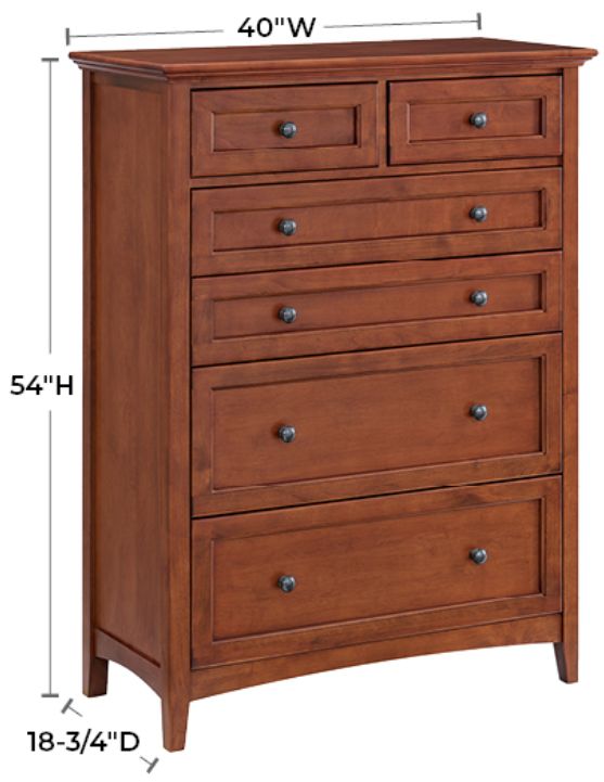 Whittier Wood® Furniture McKenzie Glazed Antique Cherry 6-Chest-2