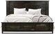 International Furniture Direct Dark Teak Stained Dark Queen Platform Bed Footboard with Rails-4