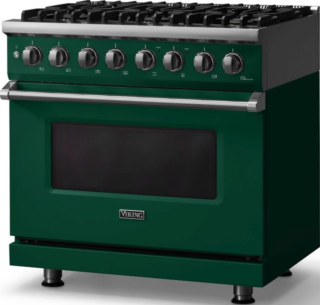 Viking® 5 Series 36" Ivy Pro Style Dual Fuel (LP) Range with Polished Chrome Trim-3