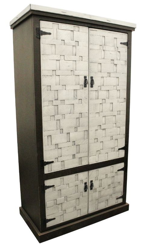 American Heartland Manufacturing Rustic Two-Tone Mosaic Double Door Armoire-0
