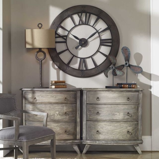 Uttermost® Ronan Bronze/Gray Wall Clock-2