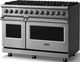 Viking® 5 Series 48" Stainless Steel Pro Style Dual Fuel (NG) Range with Polished Chrome Trim-3