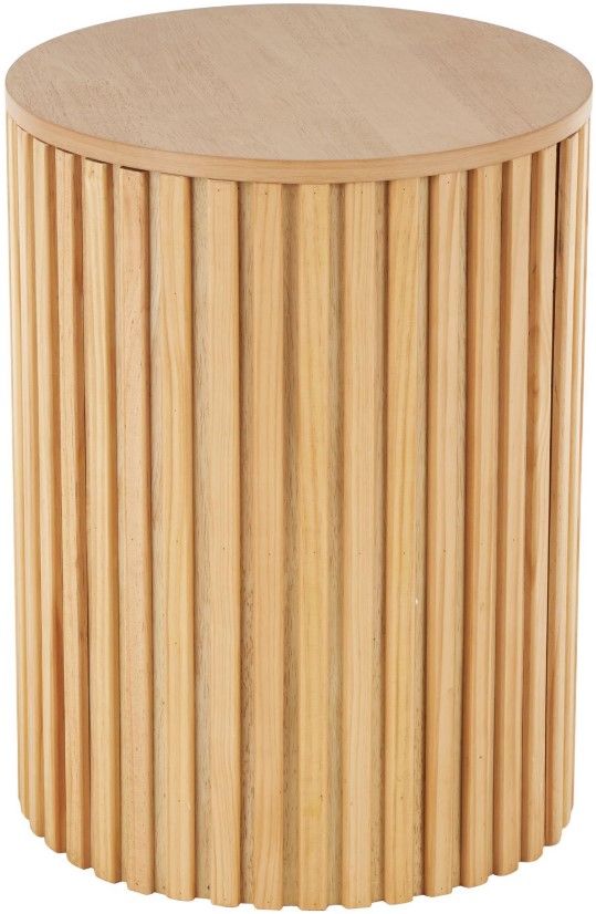 Deco Marche Brown Side Table with Slatted Base-0