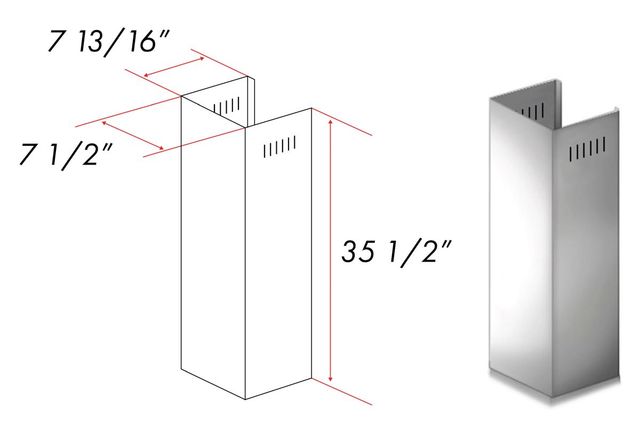 ZLINE 36" Stainless Steel Chimney Extension -3