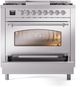 Ilve® Nostalgie II Series 36" Stainless Steel Pro Style Dual Fuel Range-3