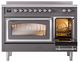 Ilve® Nostalgie II Noblesse 48'' Graphite Matte Pro Style Induction Range with Chrome Trim-4