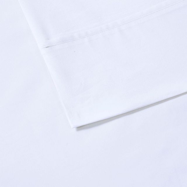 Olliix by Madison Park 4 Piece White King Peached Percale Cotton Sheet Set-1
