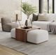 Jofran Inc. Hudson Brown/White Cocktail Ottoman with Casters-0
