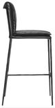 Classic Home Mayer Black/Jet Black 30" Leather Bar Stool-3