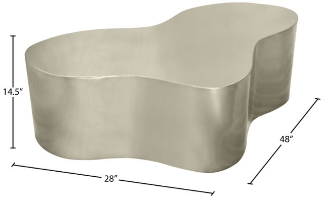 Meridian Furniture Tevere Brushed Silver 48" Coffee Table-3
