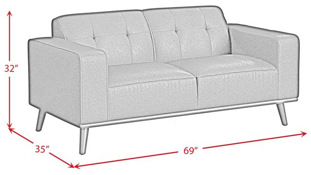 Elements International Destiny Pebble Brown Loveseat-2