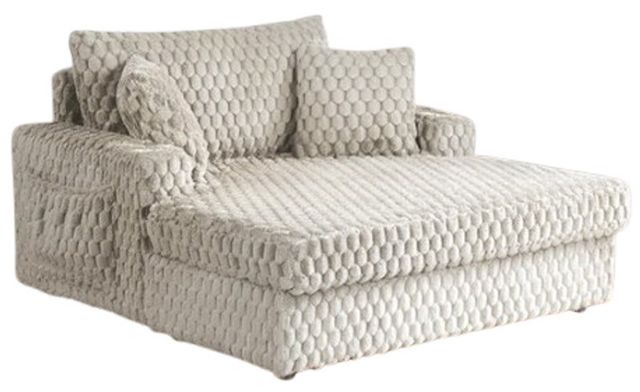 Furniture of America® Ferryhill Taupe Arm Chaise-0