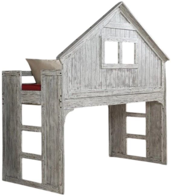 Donco Kids Clubhouse Brushed Driftwood Youth Twin Tall Loft Bed-0