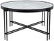A & B Home Fernando Mirrored Top Coffee Table with Black Metal Frame -1