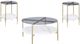 Coaster® Jonelle 3-Piece Tempered Glass Top Occasional Table with Gold Base and White Accent Set-0