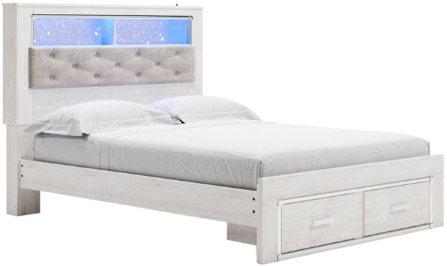 Signature Design by Ashley® Altyra White Queen Upholstered Storage Bookcase Bed-0