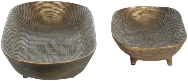 Uttermost® Stratum 2-Piece Antique Brass Bowls Set-4