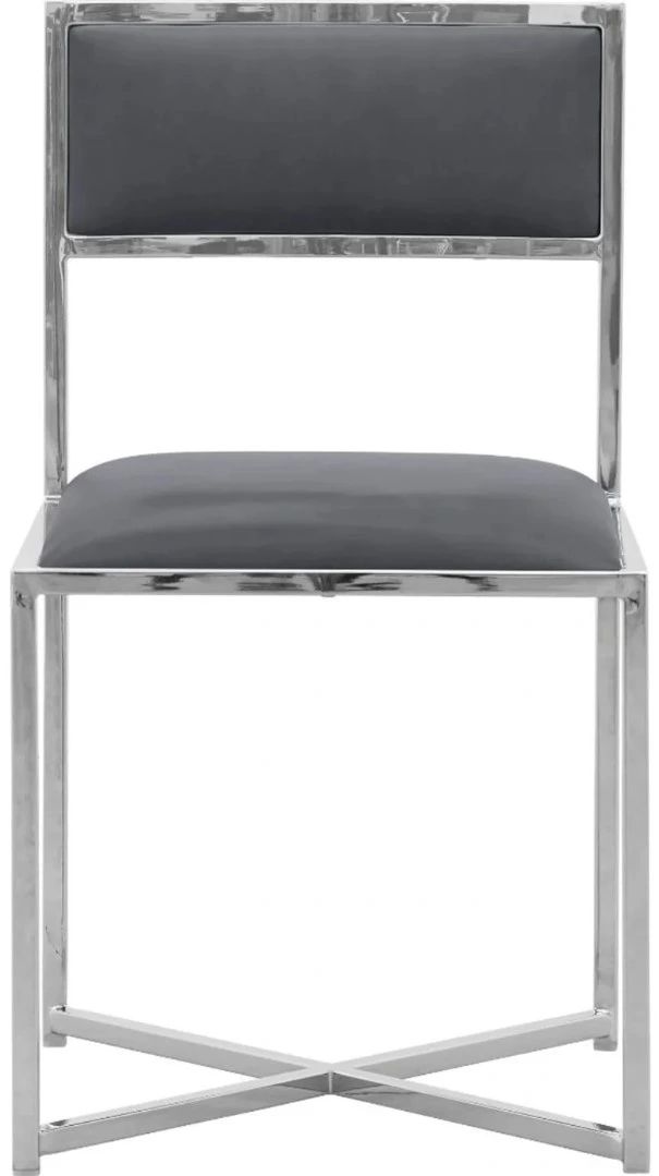 Modus Furniture Amalfi Cobalt X-Base Side Chair with Chrome Base-2