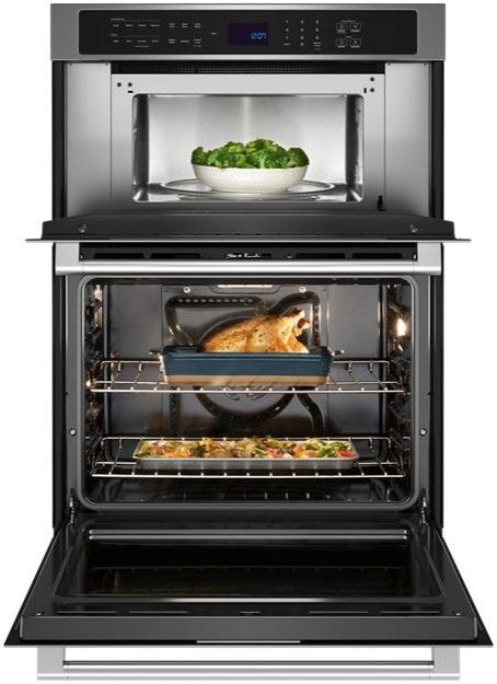 Maytag® 30” Fingerprint Resistant Stainless Steel Oven/Micro Combo Electric Wall Oven with EvenAir™ True Convection System-1