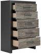Signature Design by Ashley® Broachmyn Black/Gray 5-Drawer Chest-5