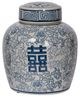 A & B Home Blue/White Berit Lidded Jar-0