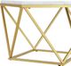 Elements International Riko White Rectangular Coffee Table with Gold Base-3