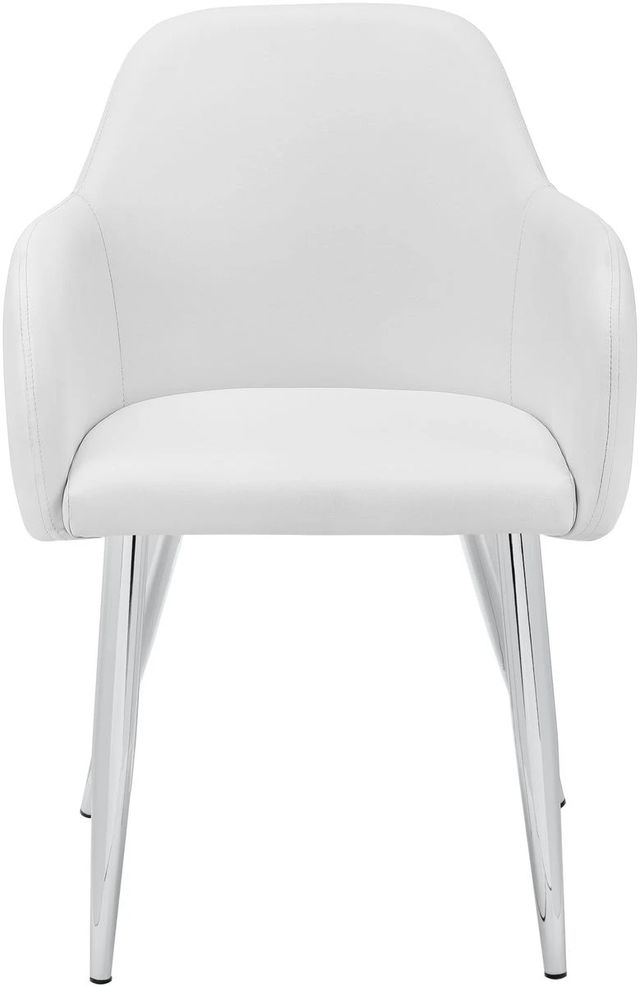 Monarch Specialties Inc. 2-Piece Chrome/White Arm Chair Set-2