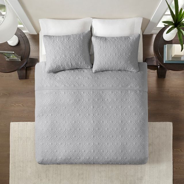 Olliix by Madison Park Grey Twin/Twin XL Quebec Reversible Coverlet Set-3