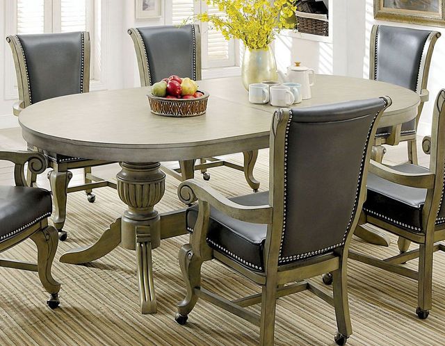 Furniture of America® Melina 7-Piece Gray Game Table Set-1