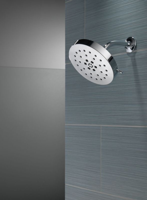 Delta Universal Showering Lumicoat® Chrome H2Okinetic® Shower Head with Ultrasoak®-2
