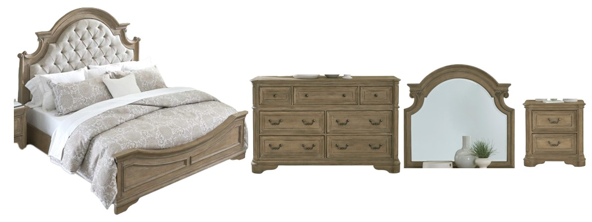 マリー！ Liberty Furniture Magnolia Manor 4-Piece Weathered Bisque
