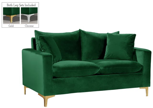 Meridian Furniture Naomi Green Velvet Loveseat-0