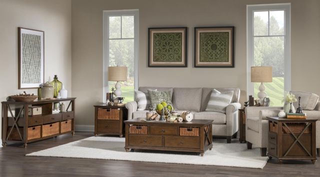 Legacy Classic Elise Warm Cherry Cocktail Table with Casters-1