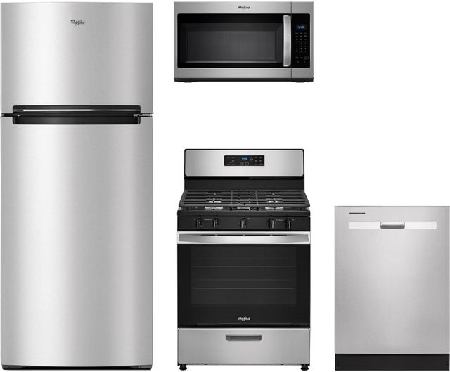 Whirlpool® 4 Piece Stainless Steel Gas Kitchen Package-0