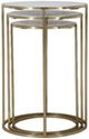 Jofran Inc. Global Archive Riviera 3-Piece White Nesting Table Set with Gold Base-2