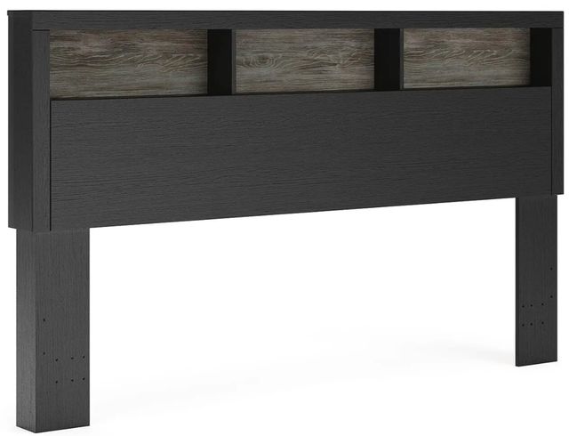 Signature Design by Ashley® Broachmyn Black/Gray King Lighted Bookcase Headboard-0